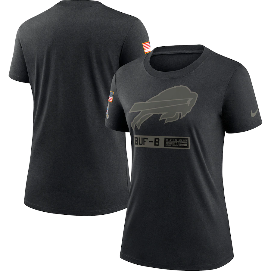 Women's Buffalo Bills 2020 Black Salute To Service Performance T-Shirt (Run Small)